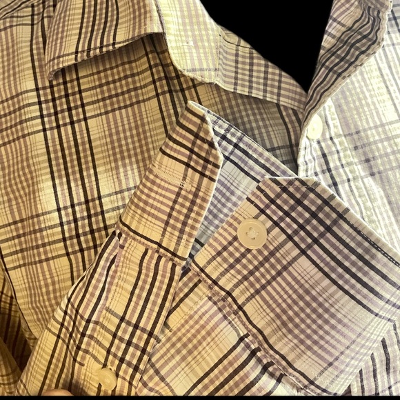 MICHAEL Michael Kors Unisex plaid button down sz M - Picture 2 of 7